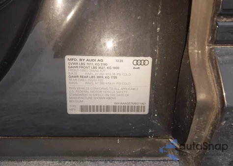 2021 Audi E-Tron Premium Quattro from USA, damaged, VIN WA1AAAGE7MB011901